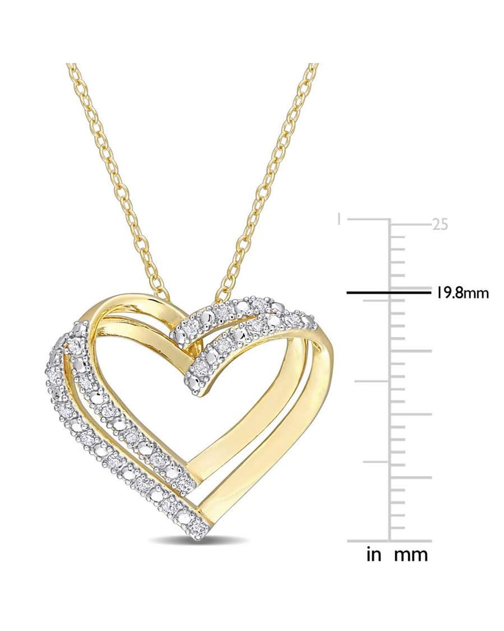 Amour Metallic 1/5 Ct Tw Diamond Open Heart Pendant With Chain for men
