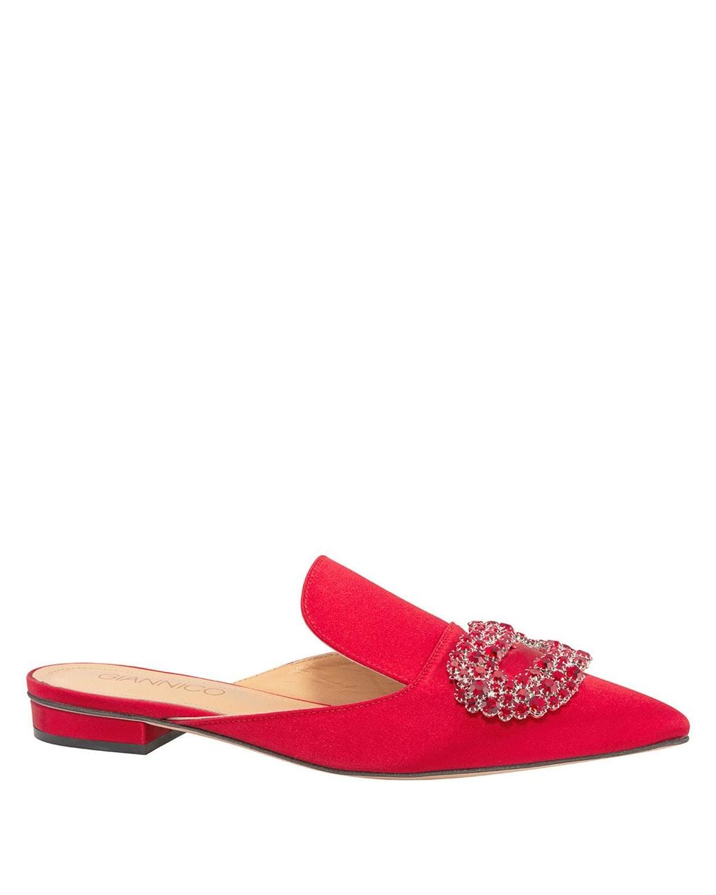 Giannico Pink Ladies Crystal-Embellished Woven Slippers, Brand Size 35 Us