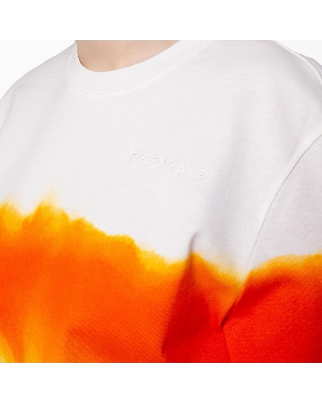 Ferragamo Orange Ferragamo Gradient-Dye Cotton T-Shirt
