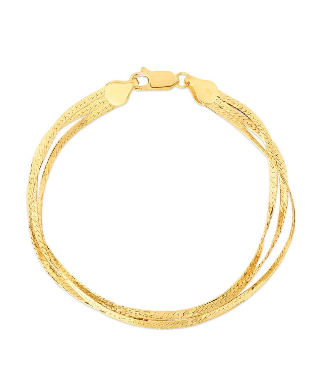 Kylie Harper Metallic Ladies 14K Multi-Strand Herringbone Bracelet for men