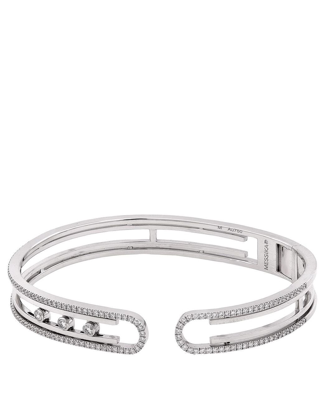 Messika White Move 10Th 18K Diamond Bangle for men