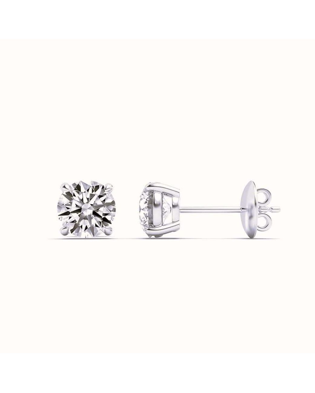 Mure And Co White 5Ctw Round Shaped Lab Grown Diamond (F/Vs) Stud Earrings for men