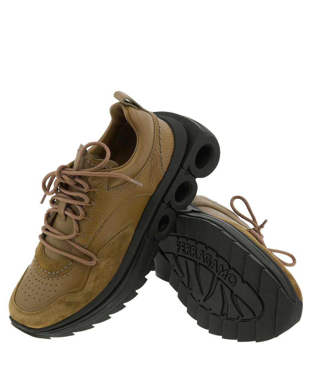 Ferragamo Brown Ferragamo Nima Running Sneakers, Size 7