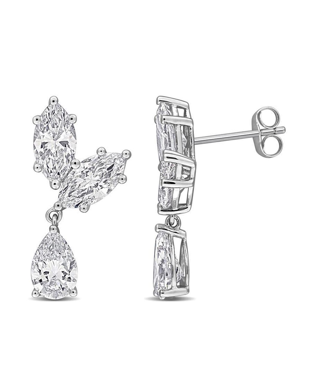 Created Forever White 4 5/8Ct Pear And Marquise Lab-Grown Diamond Drop Earrings for men