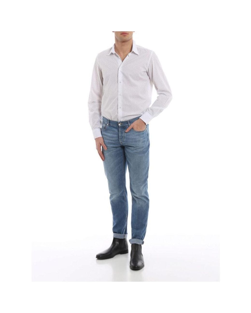 Brunello Cucinelli Blue Light Denim Straight-Leg Jeans, Brand Size 62 (Us for men