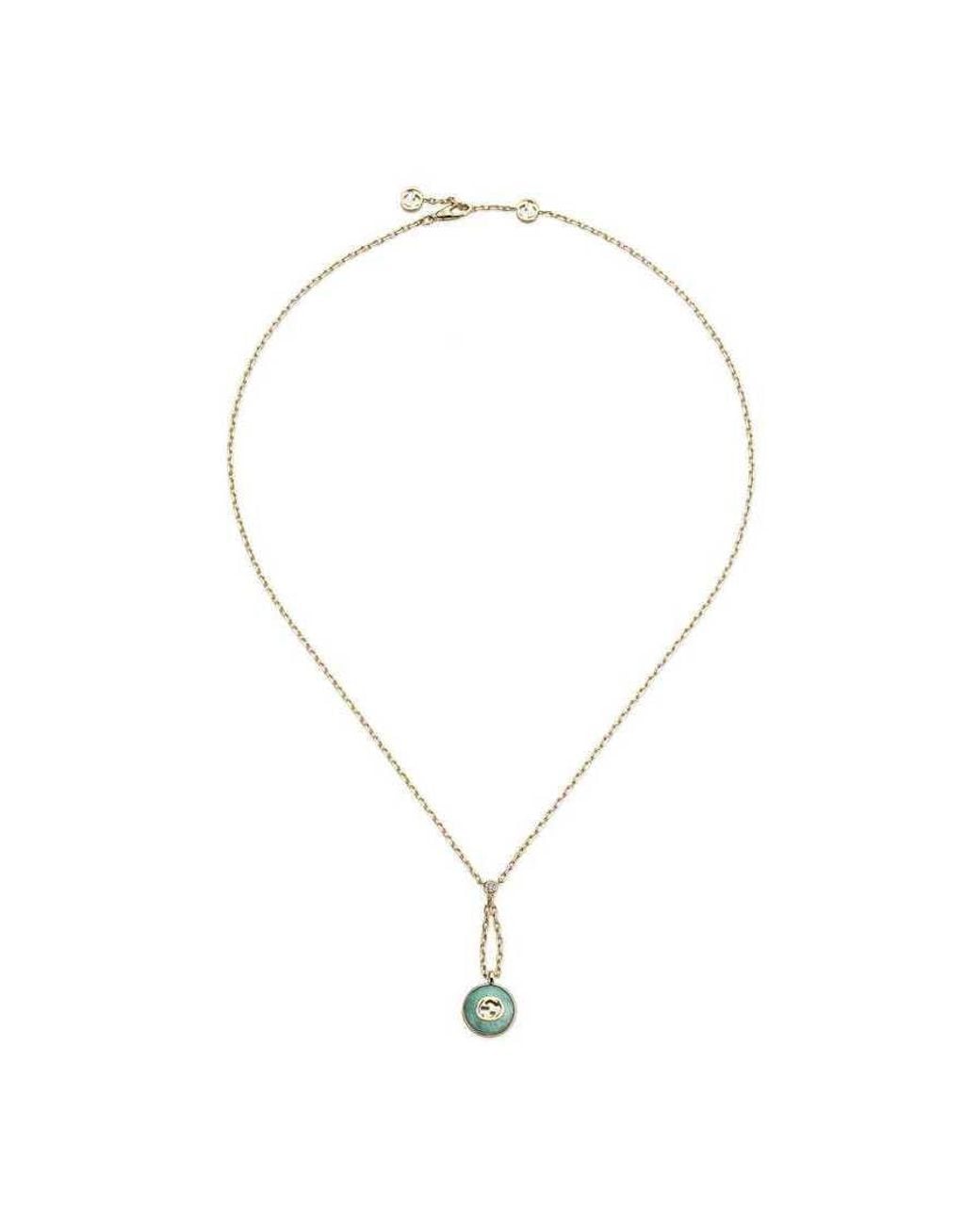 Gucci Metallic Interlocking 18K Pendant Necklace for men