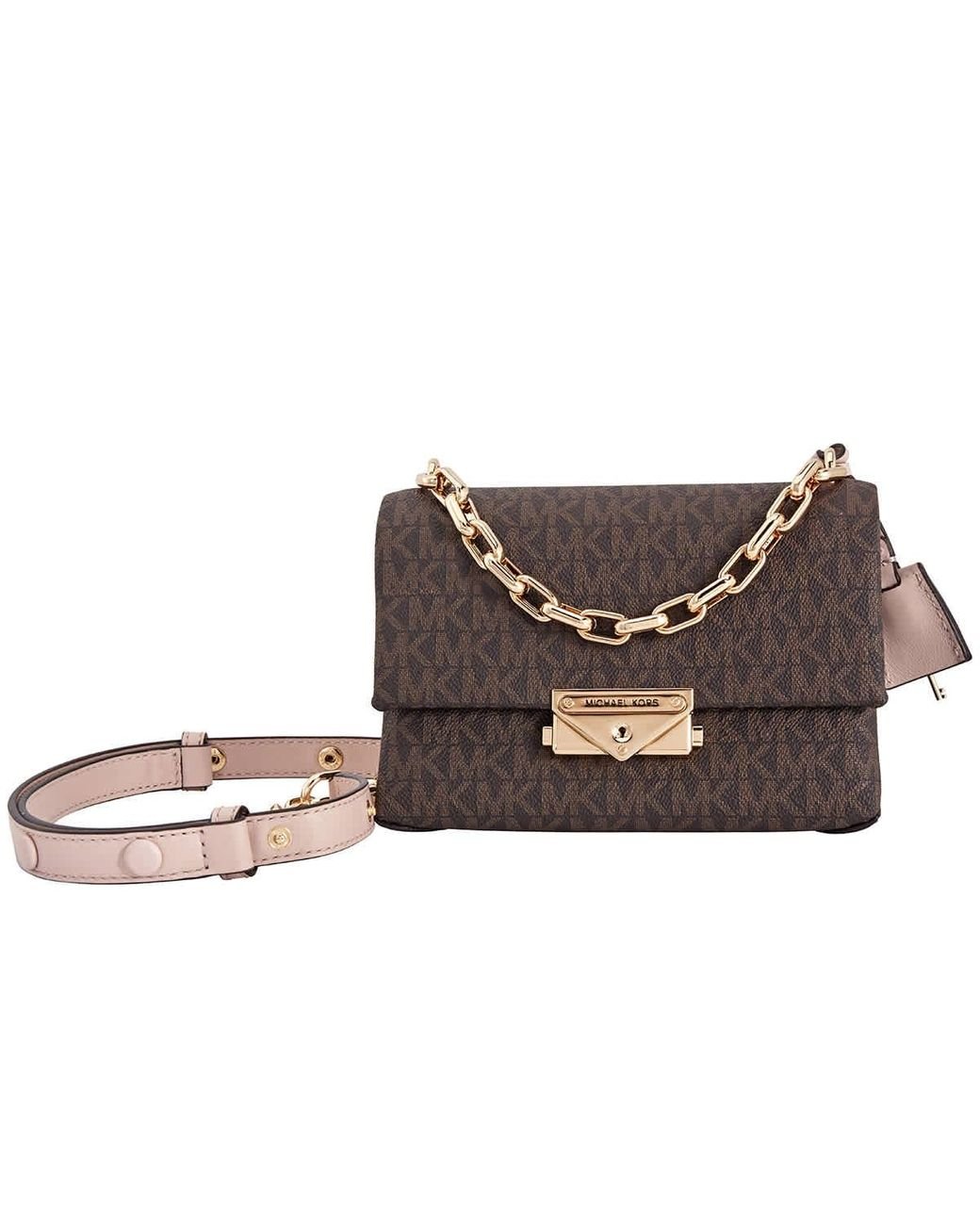 Michael Kors Cece Signature Logo Crossbody Bag in Brown Lyst