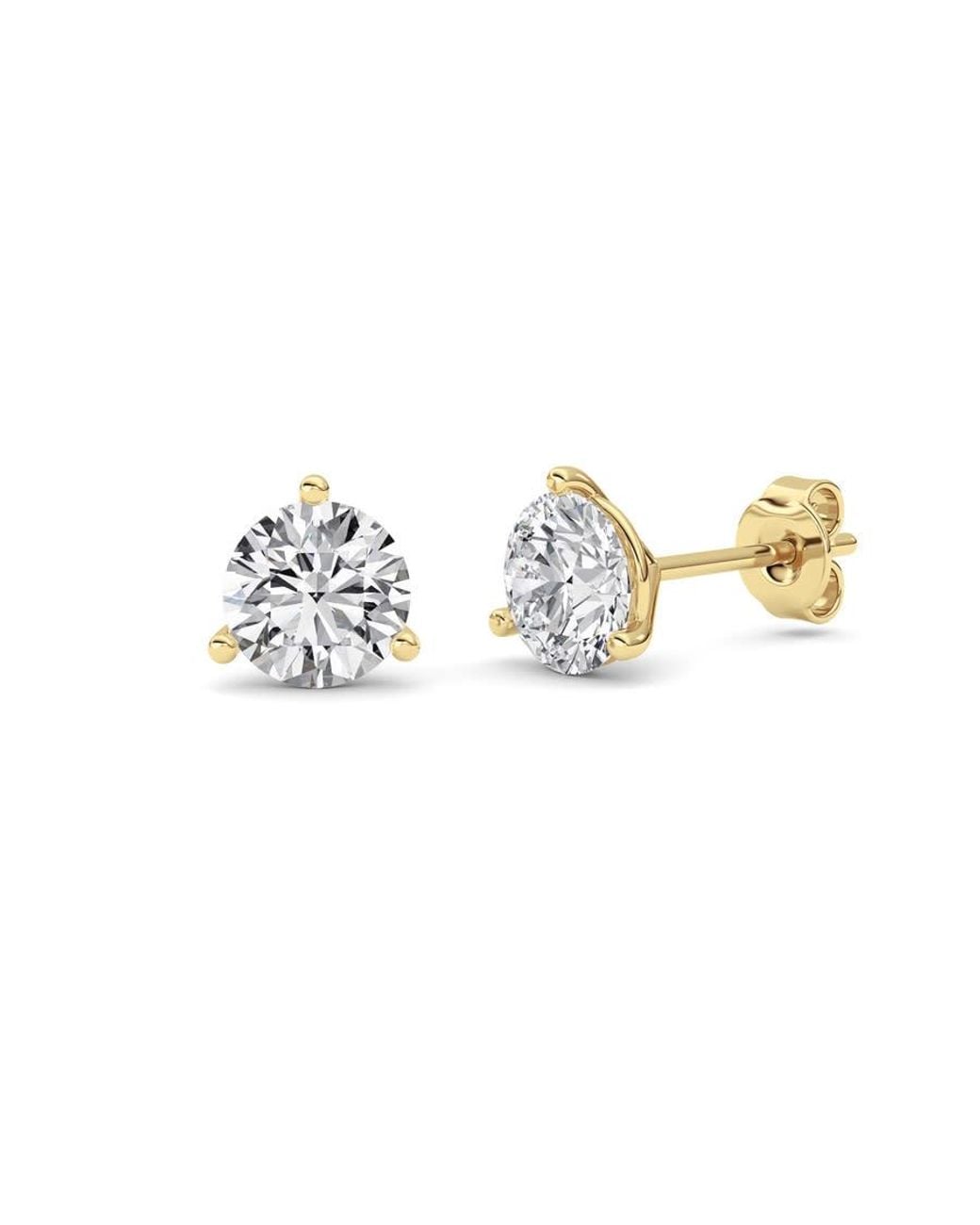 Mure And Co Metallic 2Ctw Round Shaped Lab Grown Diamond (F/Vs) Stud Earrings for men