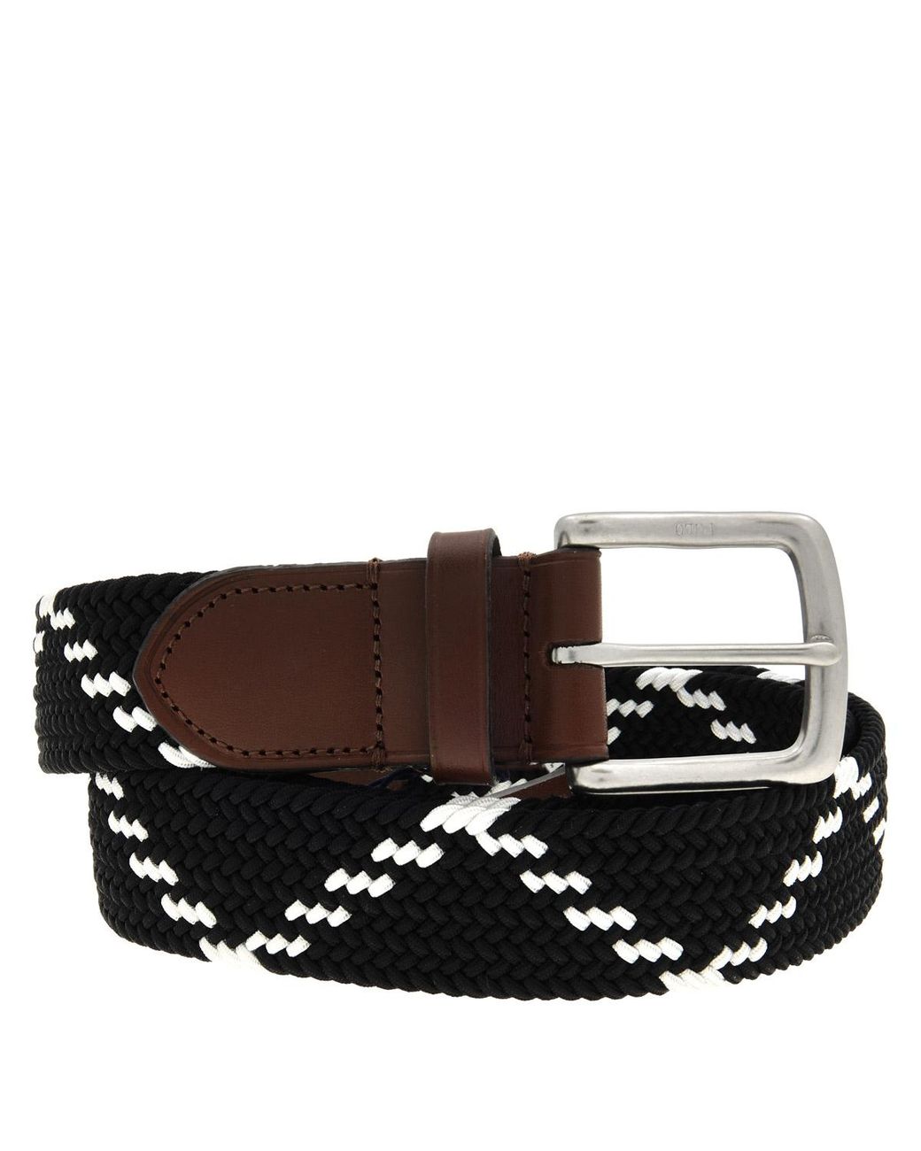 Polo Ralph Lauren Black Braided Engraved Logo Belt for men