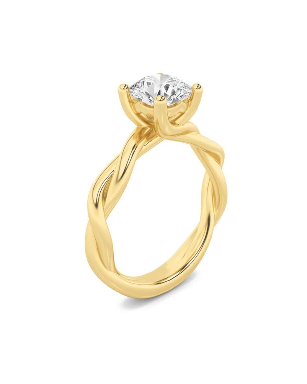 Mure And Co Metallic 1.5Ctw Round Shaped Lab Grown Diamond (F/Vs) Twisted Shank Solitaire Engagement Ring for men