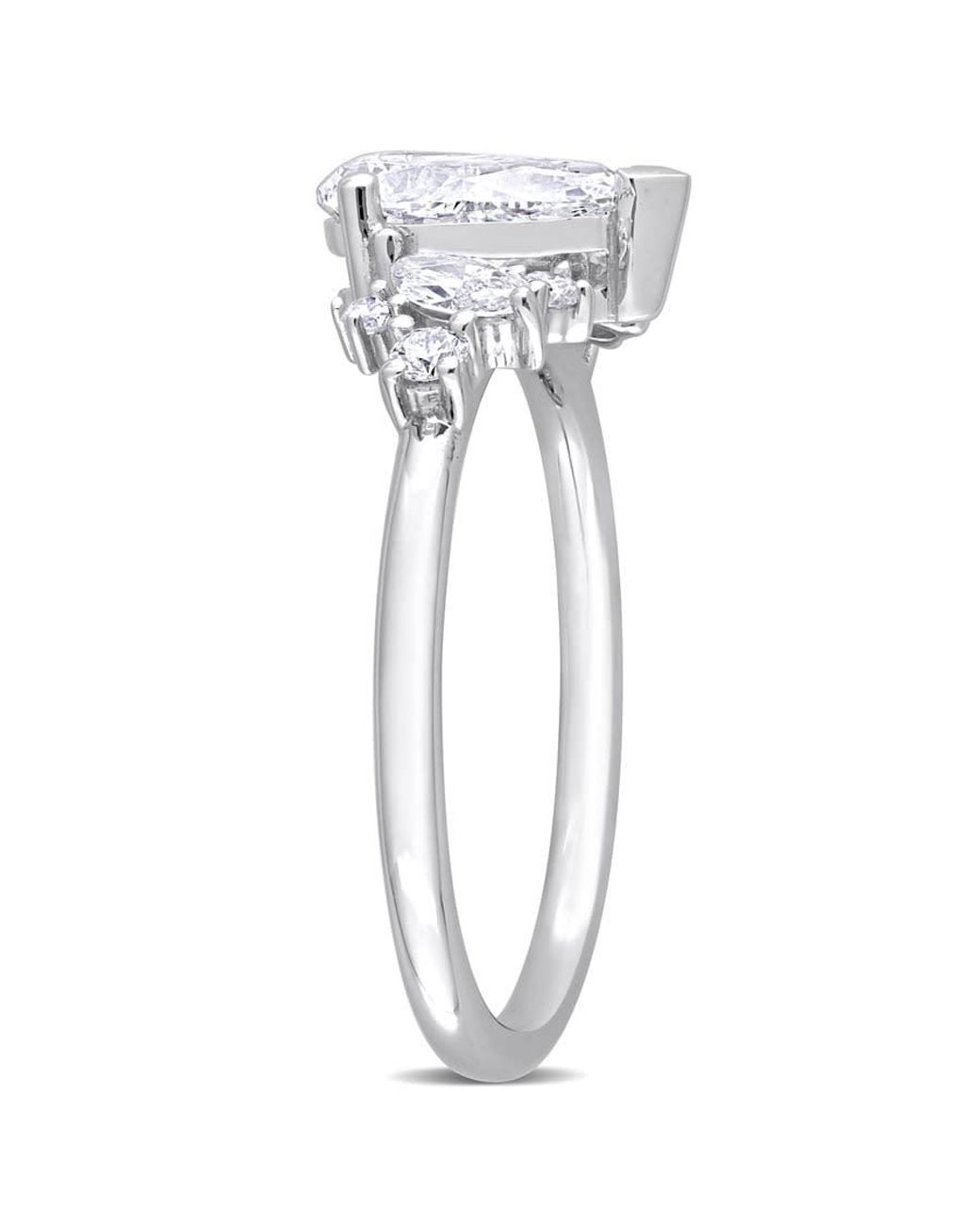 Created Forever Metallic 1 3/8 Ct Tw Pear, Marquise & Round Lab Created Diamond Engagement Ring for men