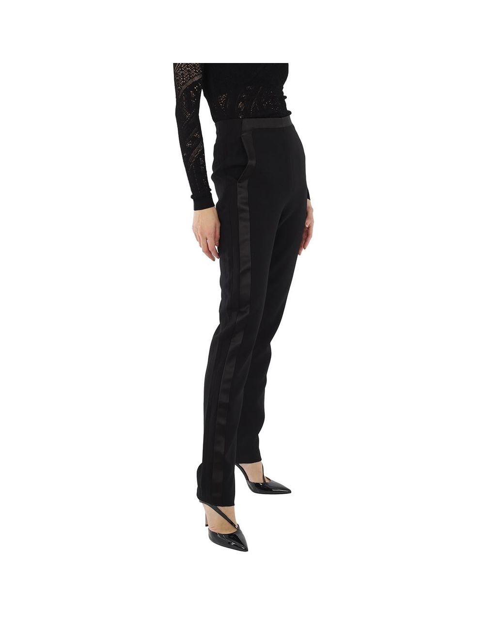Roberto Cavalli Black Ladies Stretch Wool Crepe Trousers, Brand Size 40 (Us for men