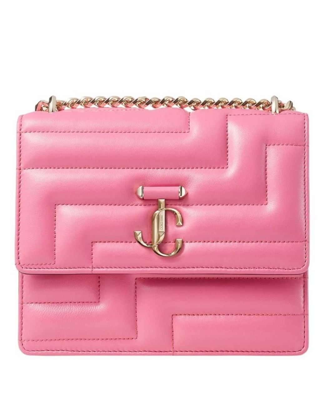 Jimmy Choo Pink Micro Varenne Avenue Quad Shoulder Bag