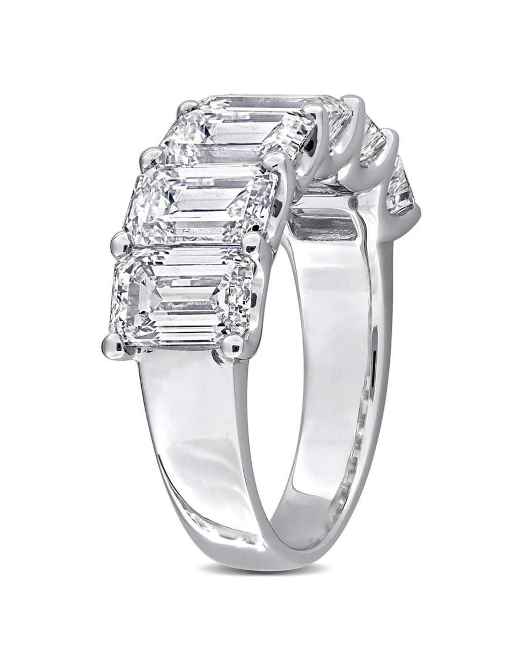 Created Forever Metallic 6Ct Tw Emerald-Cut Lab-Grown Diamond 6-Stone Semi-Eternity Anniversary Band for men