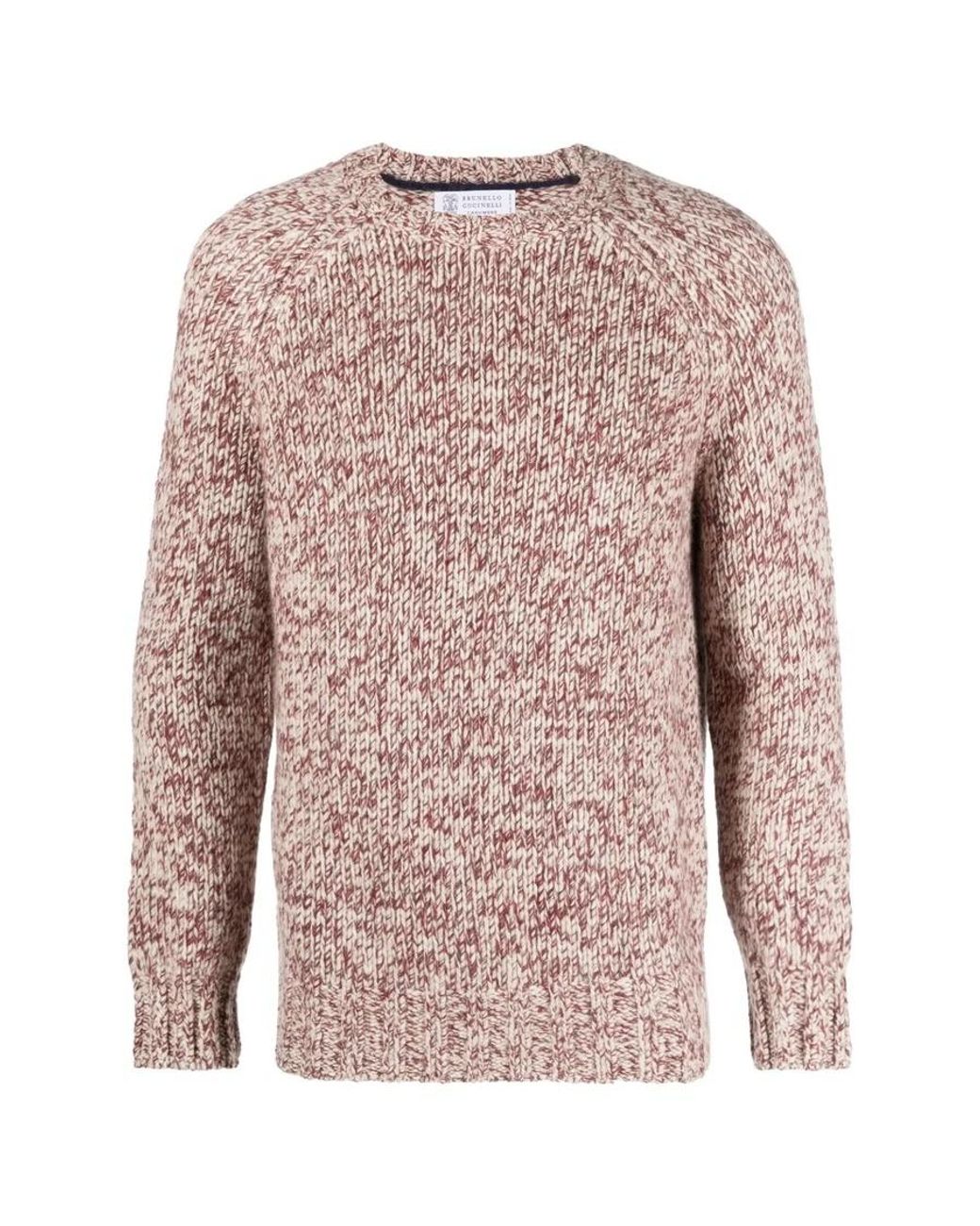 Brunello Cucinelli Pink Marled Crewneck Knit Sweater, Brand Size 52 (Us for men