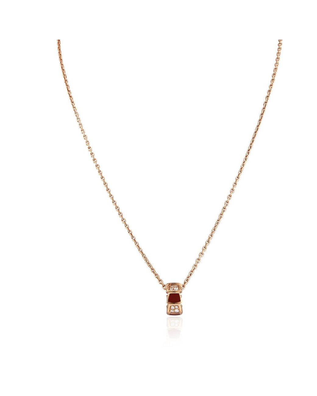 BVLGARI Metallic Serpenti Viper 18Kt Rose Diamond Necklace for men