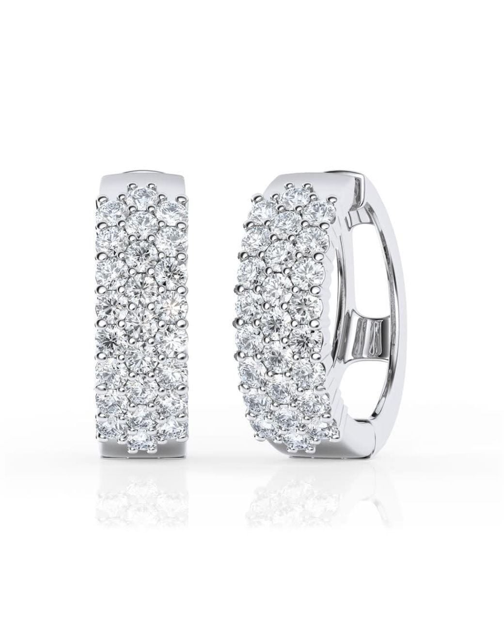 Brilliant Diamond White 5 Carat Lab Grown Diamond Cluster Hoop Earrings for men