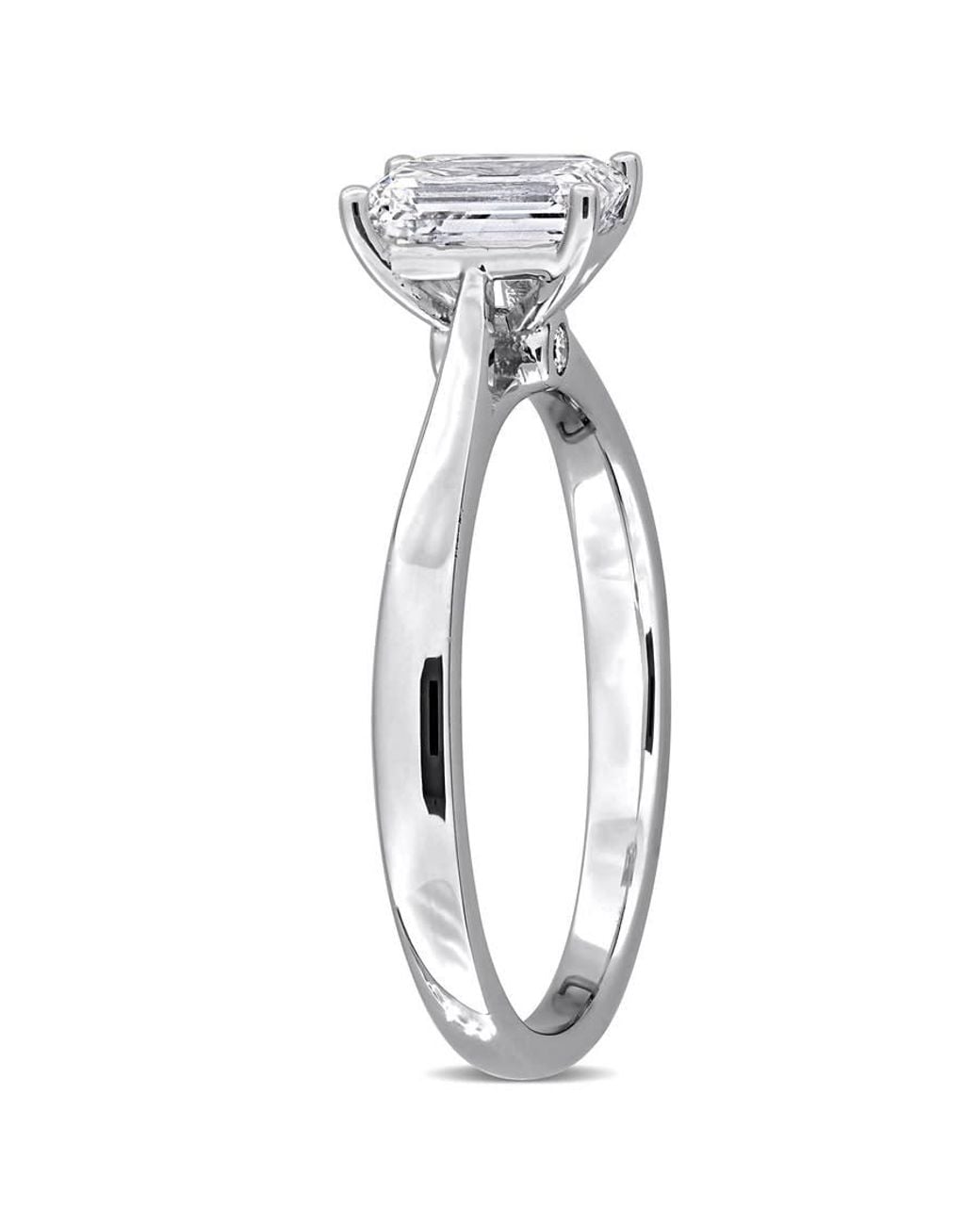 Created Forever Metallic 1Ct Tgw Emerald And Round-Cut Lab Grown Diamond Engagement Ring for men