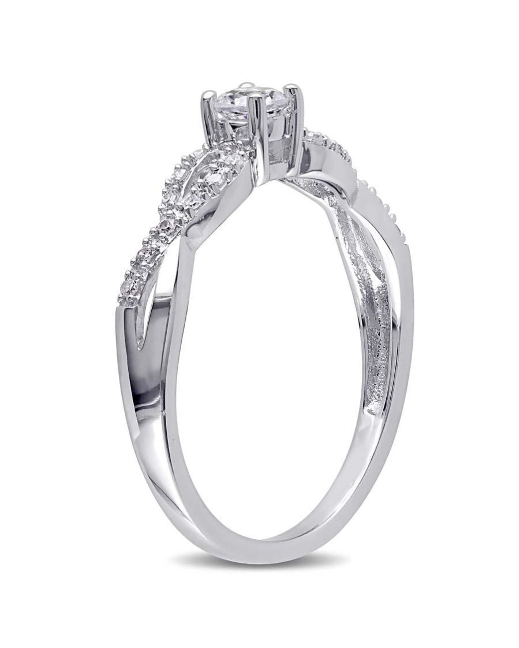 Amour Metallic 1/10 Ct Tw Diamond And Created Sapphire Infinity Ring for men