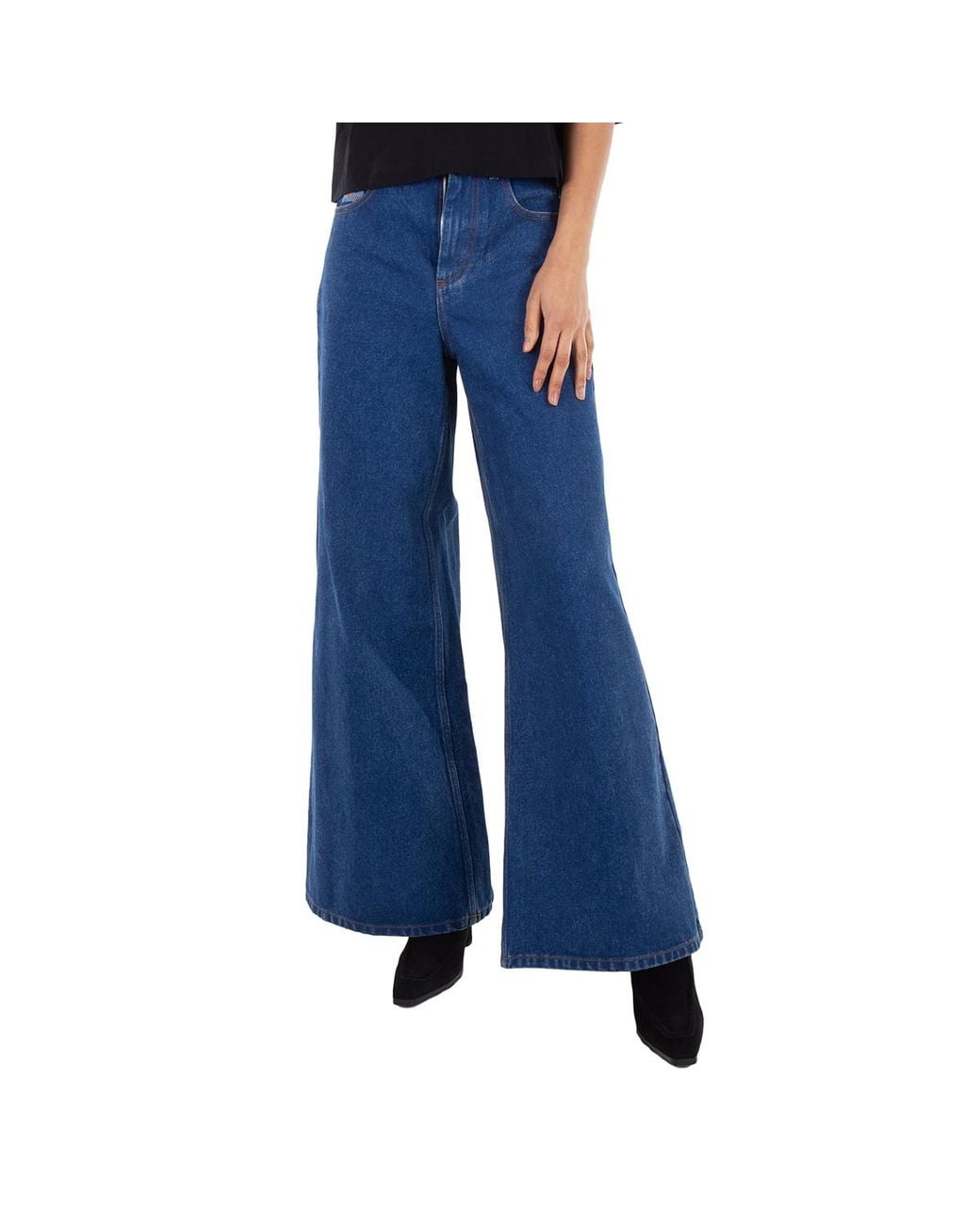 Marni Blue Organic Denim Wide-Leg Jeans