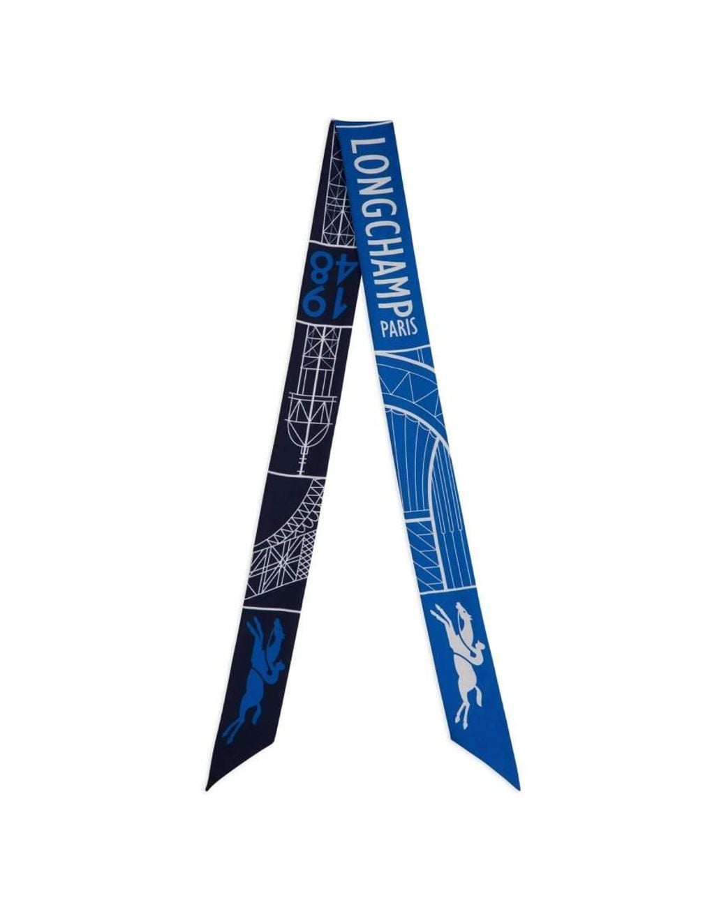 Longchamp Blue Eiffel Tower 1948 Silk Headband for men