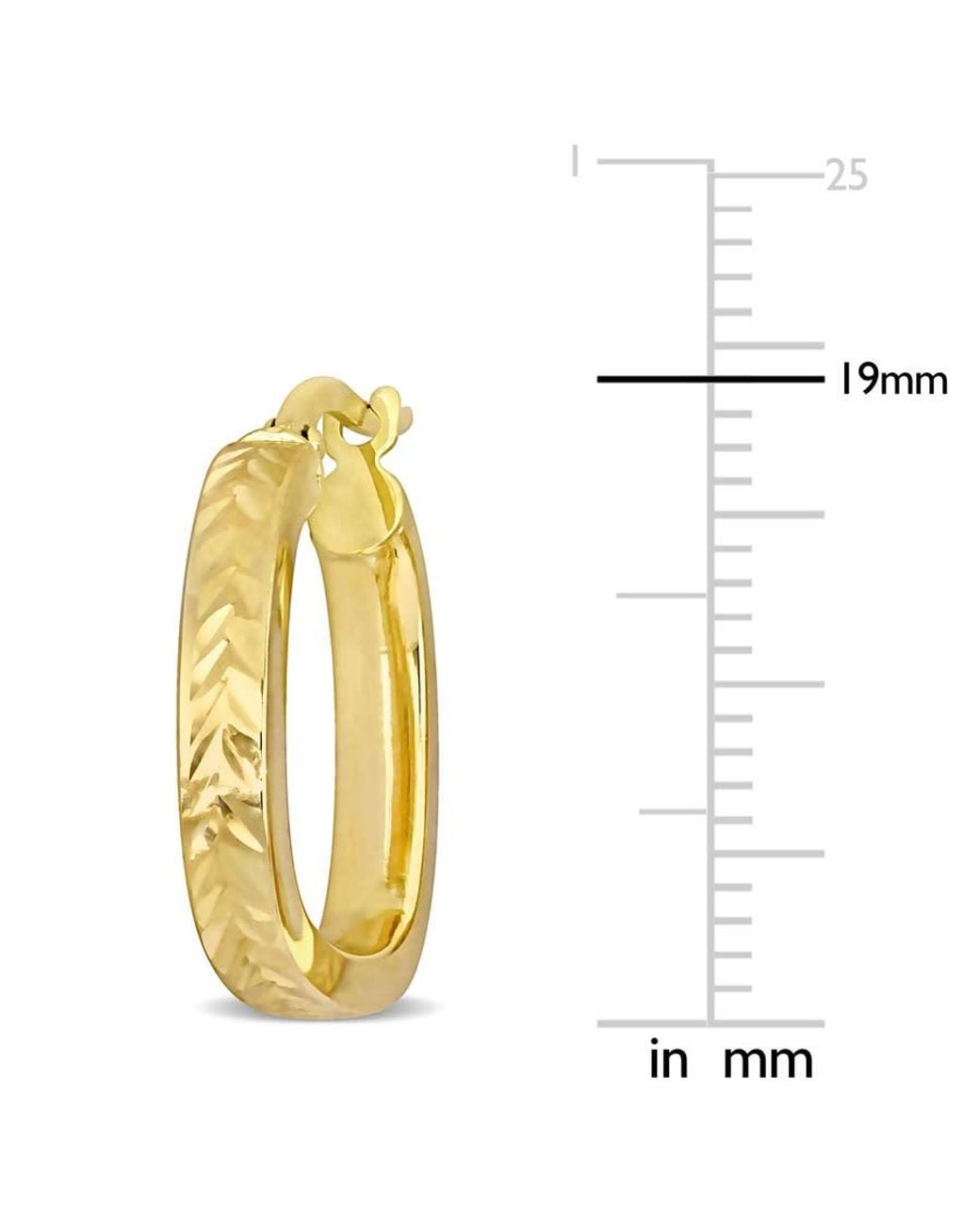 Amour Metallic 19Mm Textured Square Hoop Earrings for men