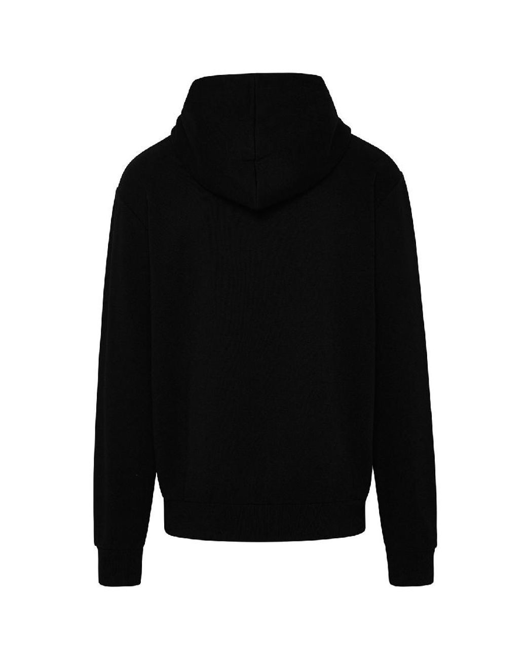Balmain Black Logo Printed Cotton Hoodie for men