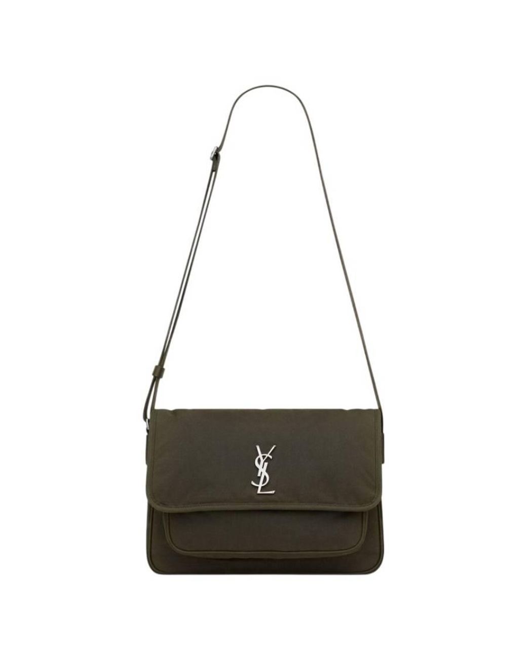 Saint Laurent Black Niki Canvas Messenger Bag for men