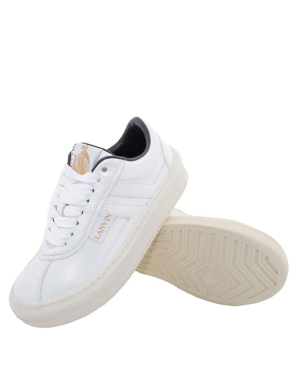 Lanvin White Cash Low-Top Sneakers, Brand Size 36 Us