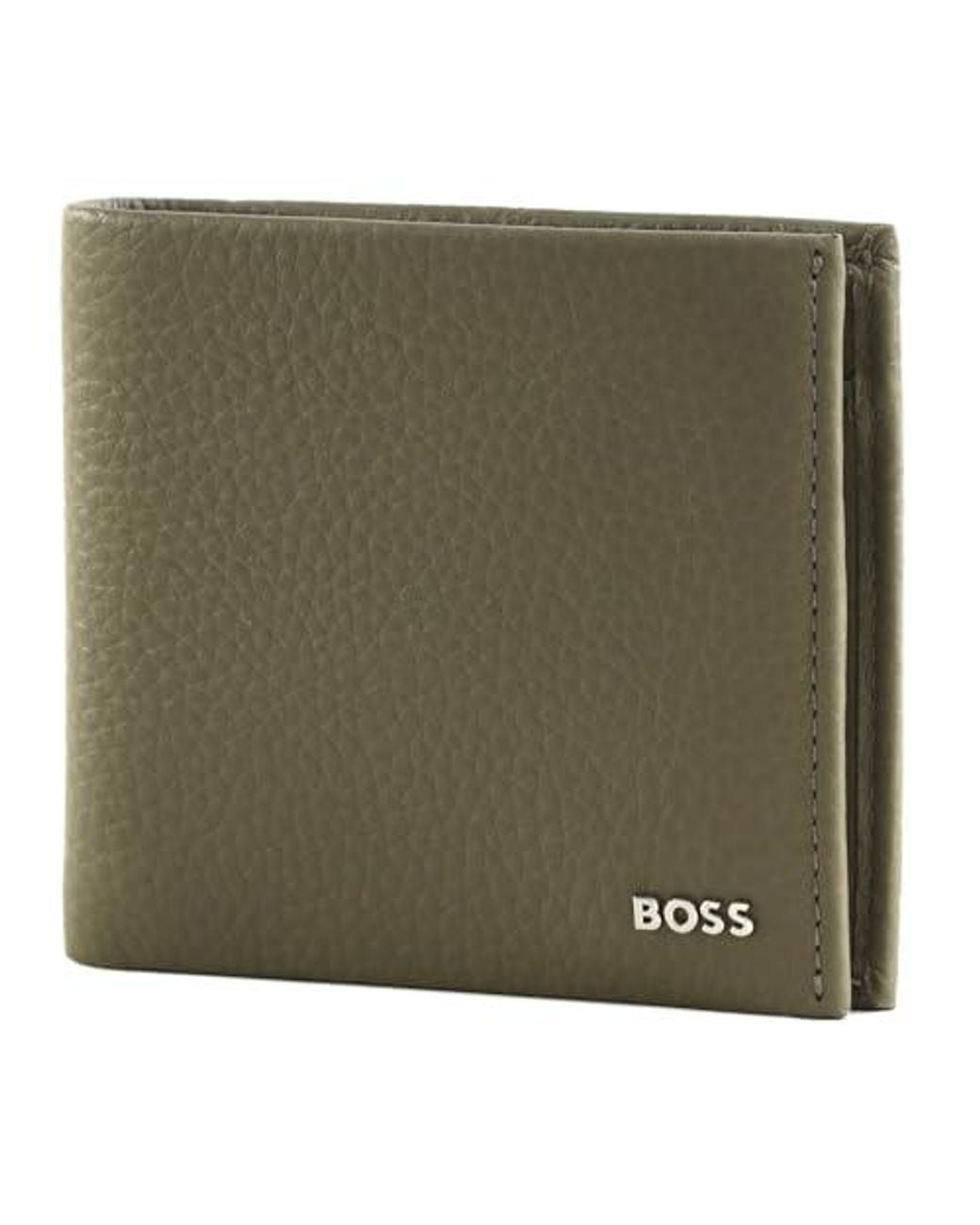 Boss Green New Crosstown Grained-Leather Wallet -Open for men