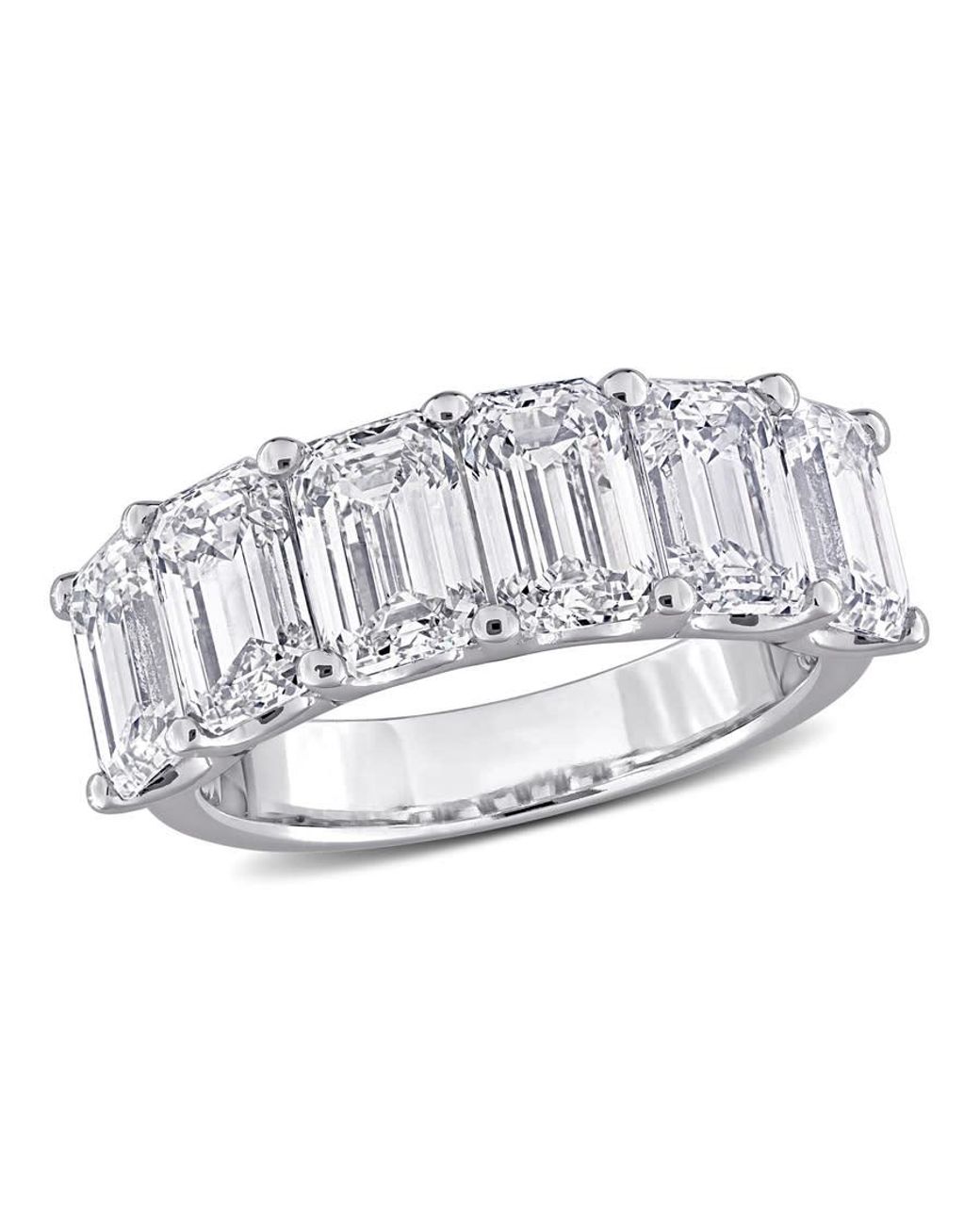 Created Forever Metallic 6Ct Tw Emerald-Cut Lab-Grown Diamond 6-Stone Semi-Eternity Anniversary Band for men