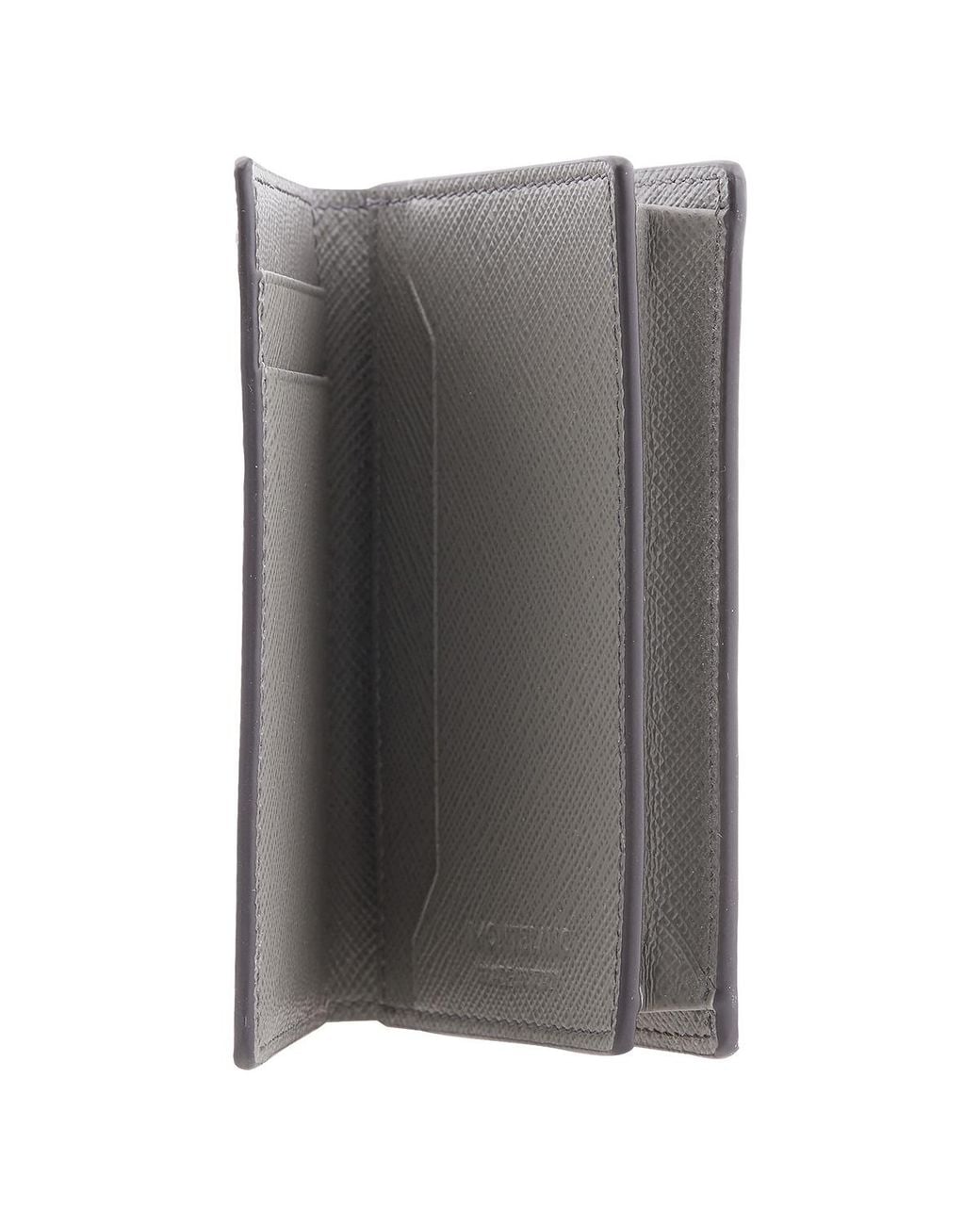 Montblanc Gray Sartorial 4Cc Leather Card Holder for men
