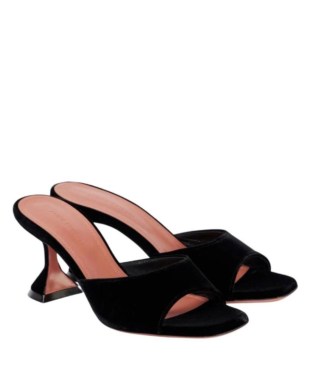 AMINA MUADDI Black Lupita 70 Suede Slipper Sandals