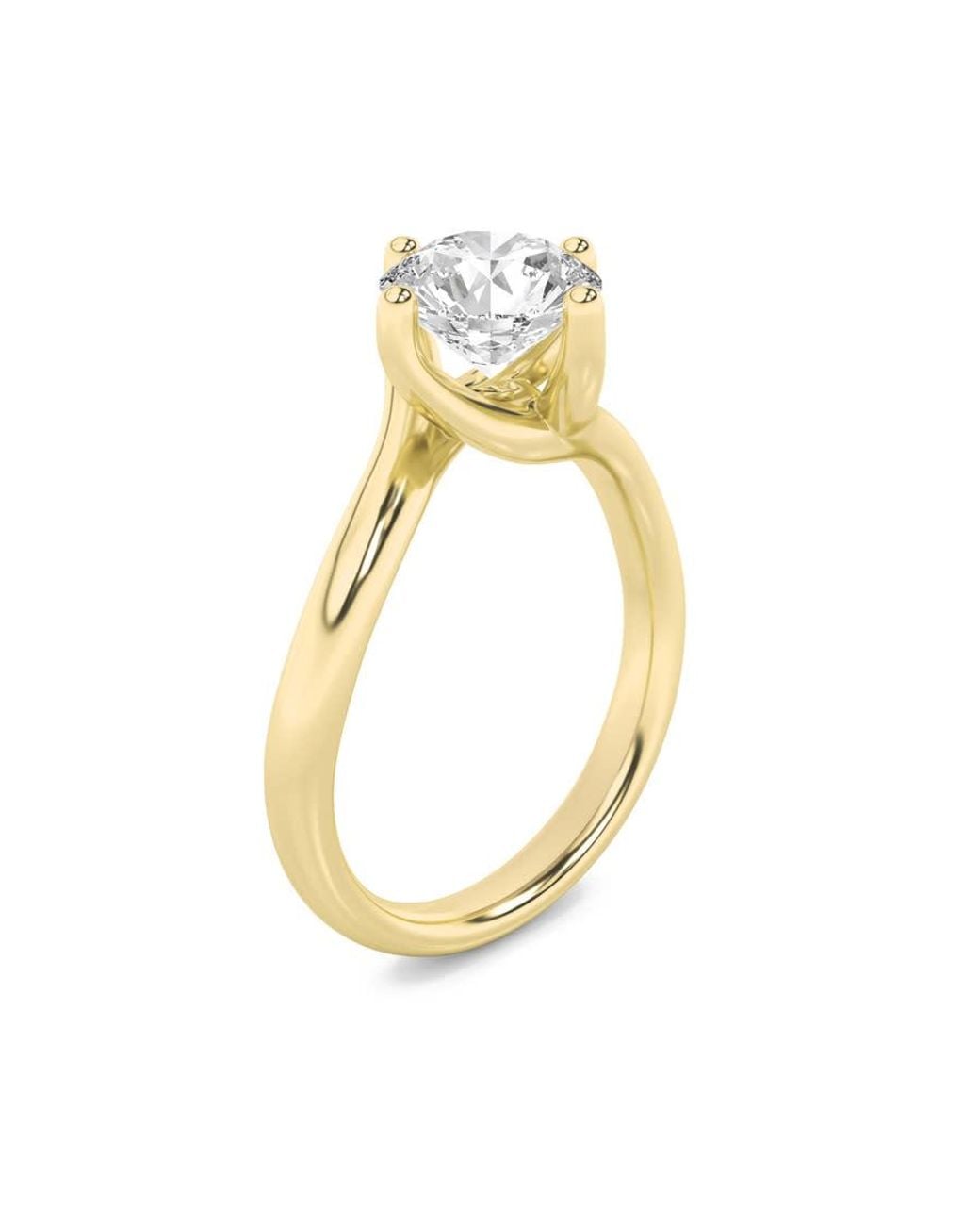 Mure And Co Metallic 1Ctw Round Shaped Lab Grown Diamond (F/Vs) Bypass Shank Engagement Ring for men