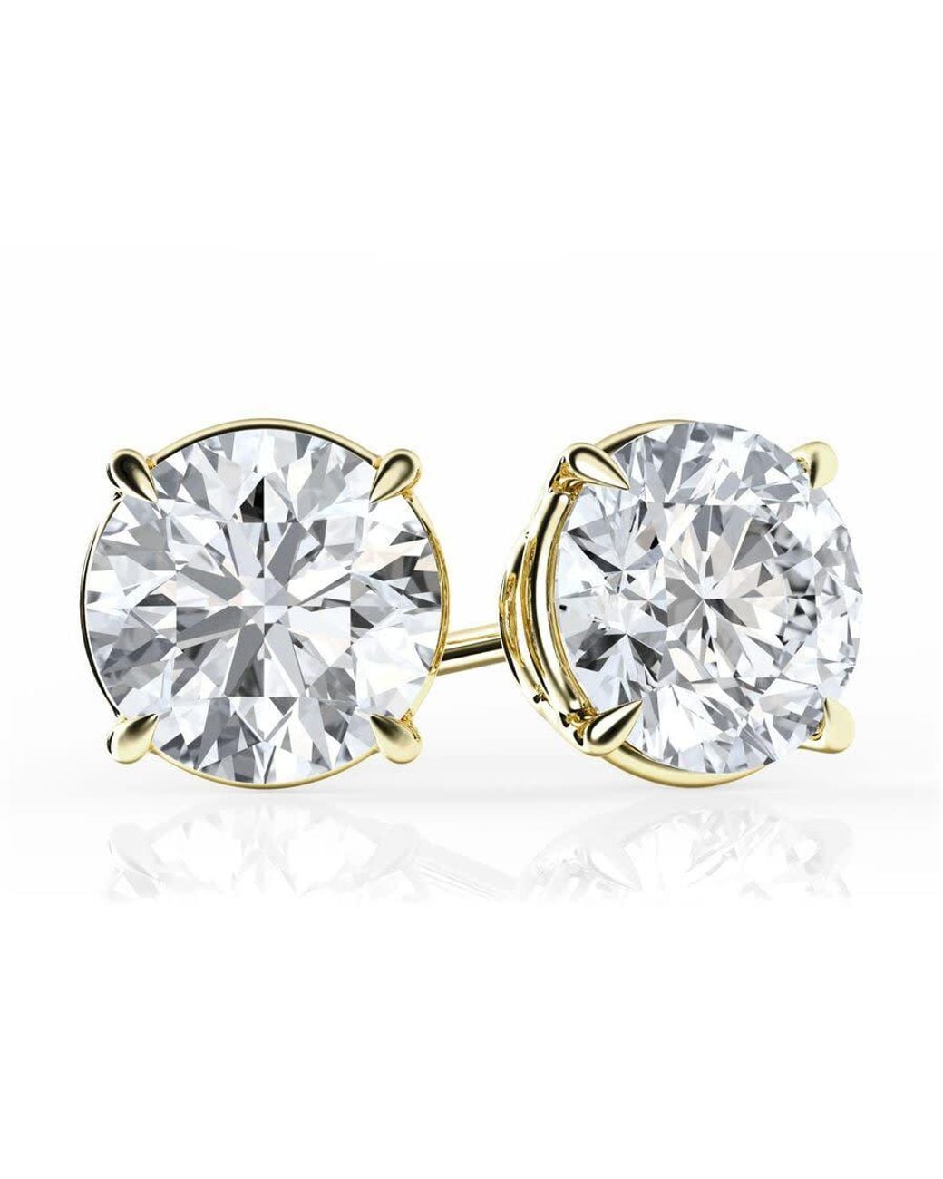 Brilliant Diamond Blue 3 Carat Round Lab Grown Diamond Stud Earrings for men