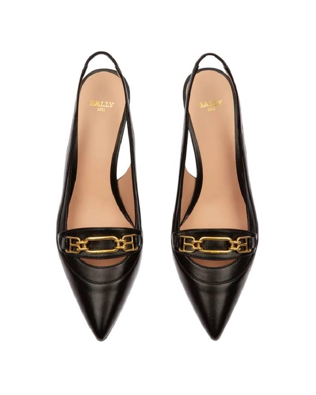 Bally Black Dianet 55 Leather Slingback Pumps, Brand Size 35 Us