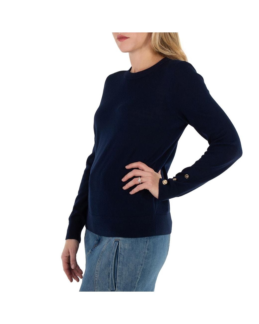Michael Kors Blue Michael Crewneck Knitted Jumper