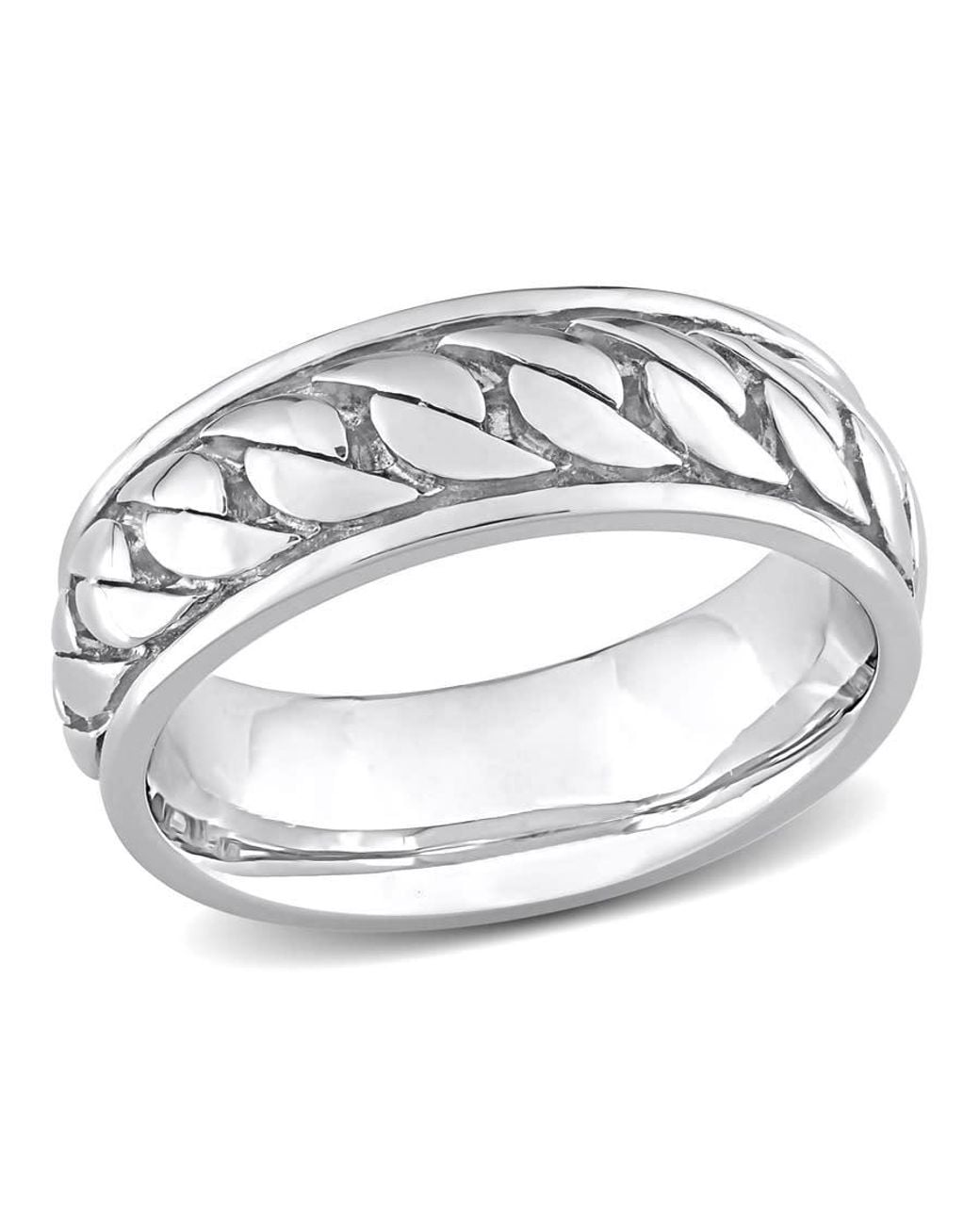 Amour Metallic Ribbed Design Ring for men