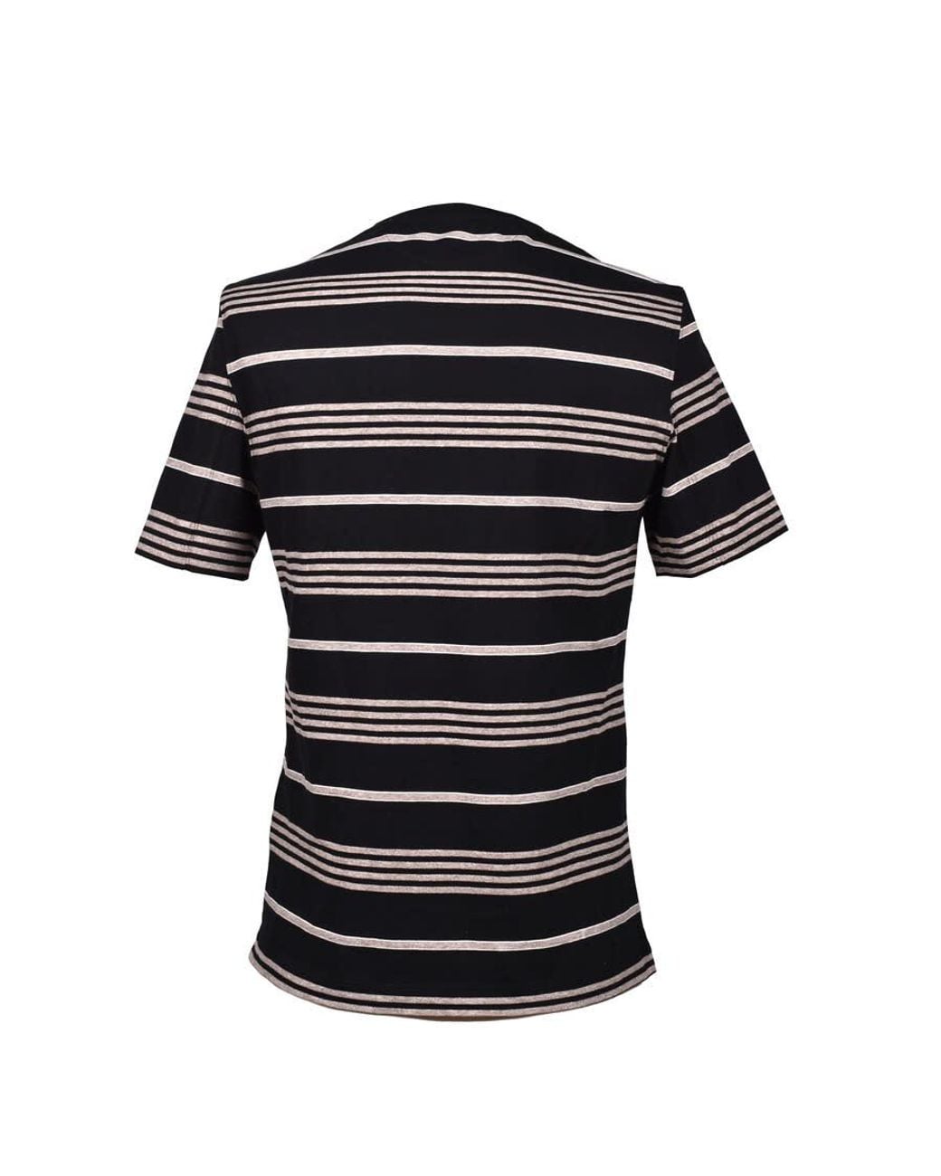 Brunello Cucinelli Black Striped Crew Neck T-Shirt, Size Small for men