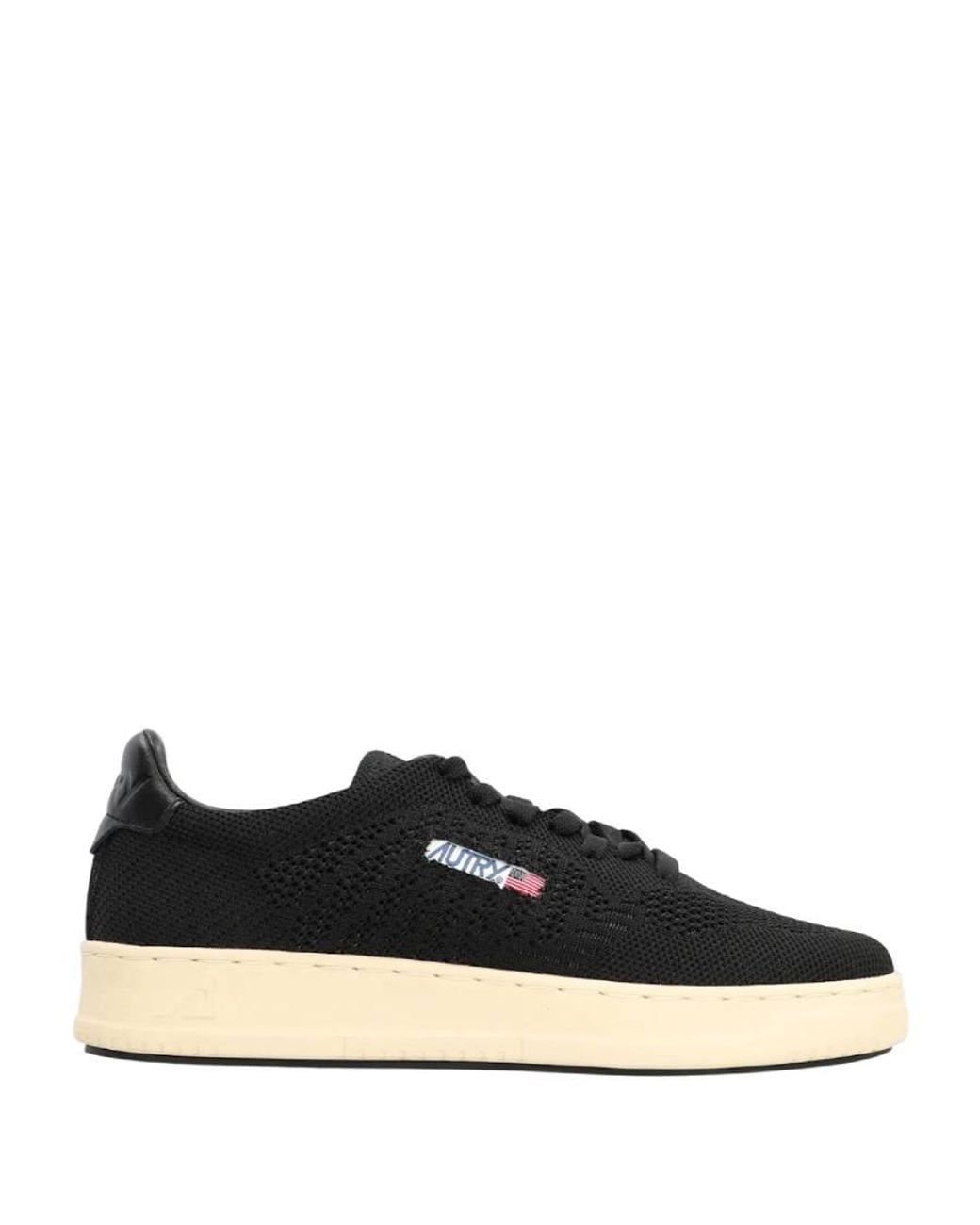 Autry Black Medalist Easeknit Low-Top Sneakers Fabric Trainers