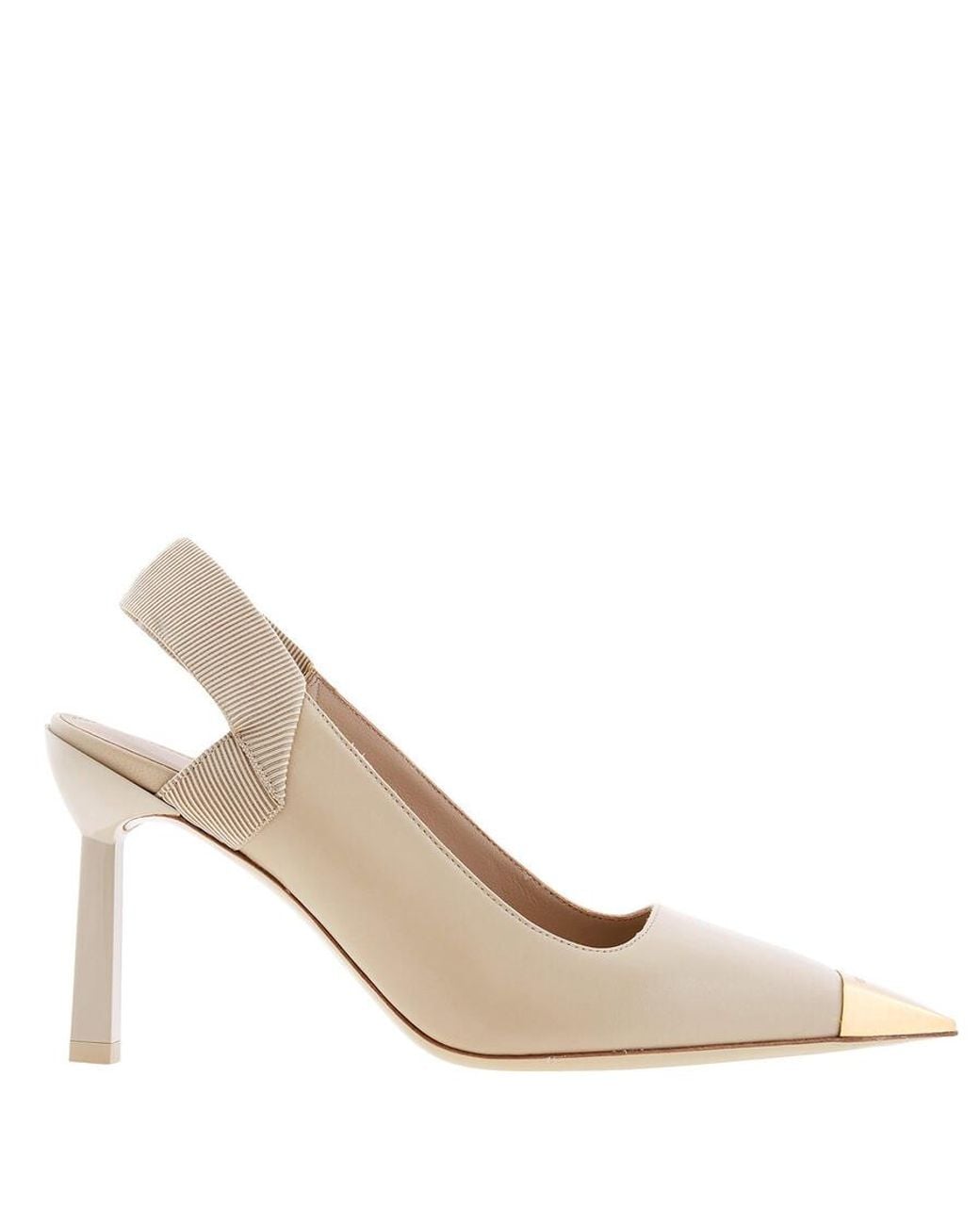 Ferragamo Metallic Alhena 85 Pointed-Toe Slingback High Heels