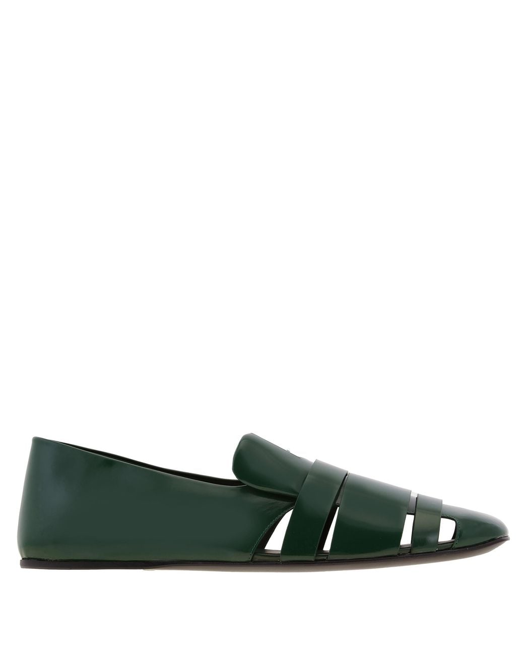 Ferragamo Green Dion Cutout Leather Loafers for men
