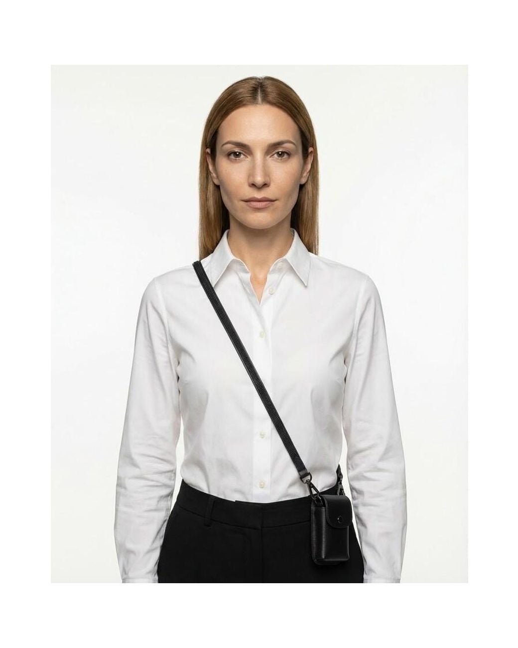 Brunello Cucinelli White Ultrablack Leather Shoulder Strap Accessory for men