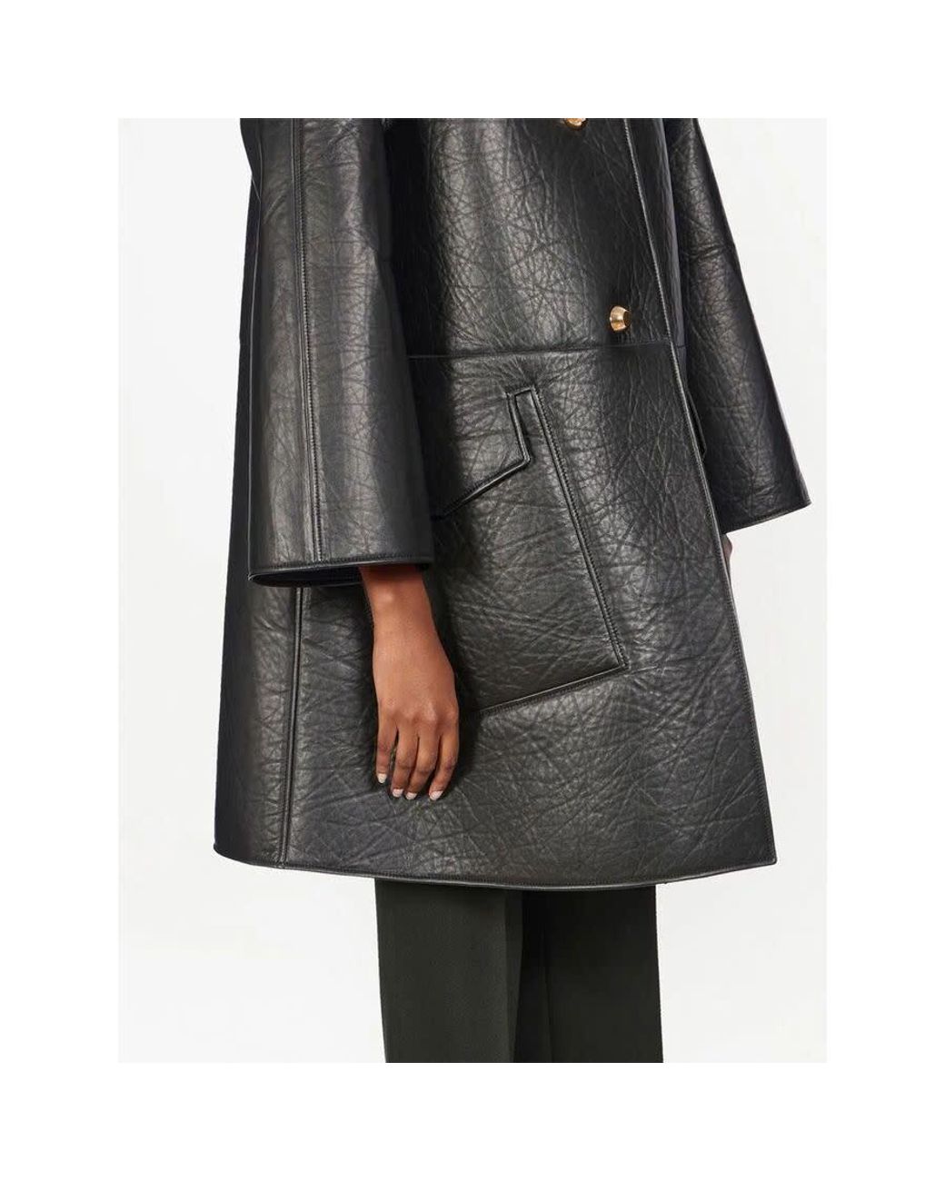 Ferragamo Black Leather-Coat for men