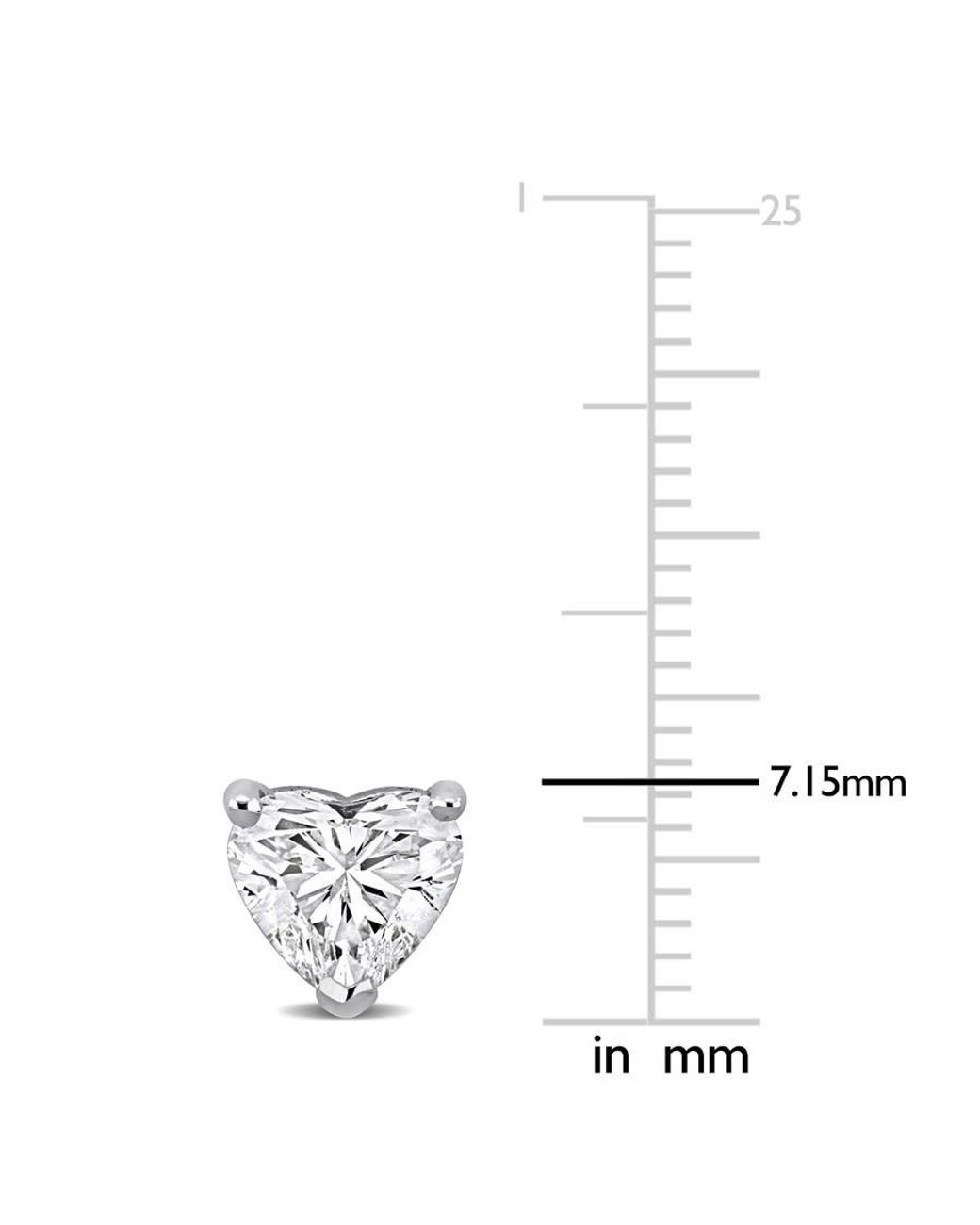 Created Forever Metallic 2 Ct Heart Lab Grown Diamond Tw Stud Earrings 14K for men
