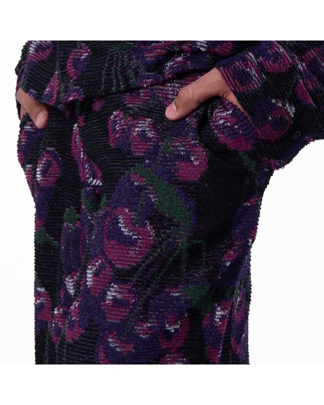 Burberry Blue Cherry Embroidered Cotton Silk Shorts for men