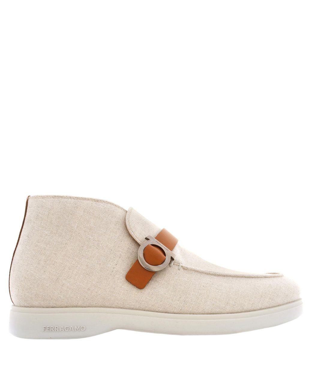 Ferragamo Natural Ferragamo Gancini Buckle Desert Boots, Size 9 E for men