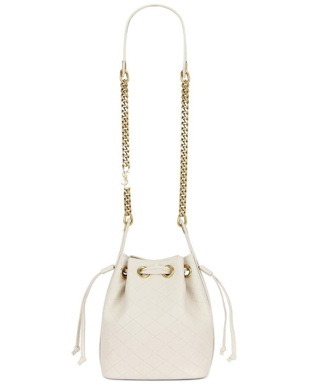 Saint Laurent Natural Cassandre Lambskin Bucket Bag for men