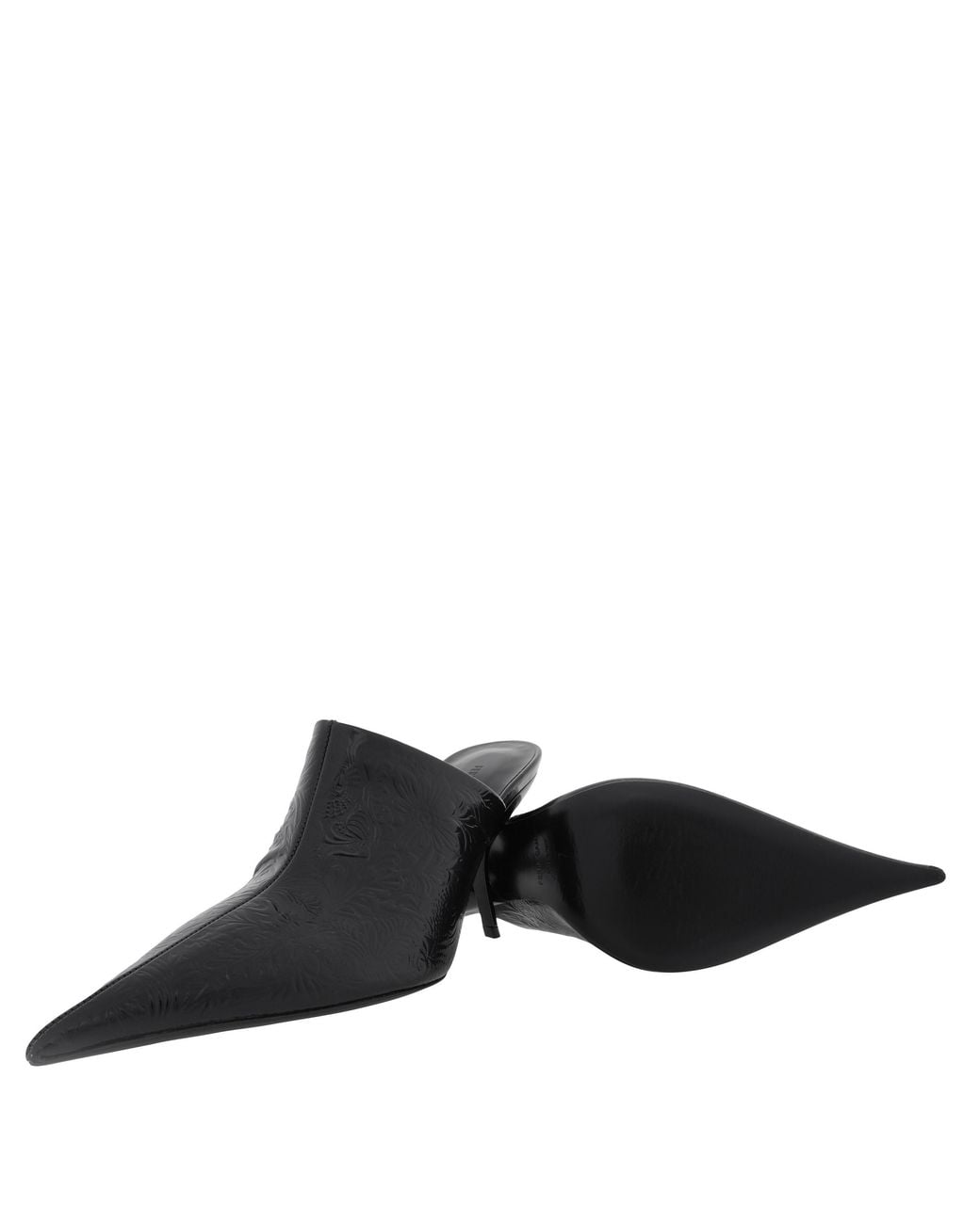 Ferragamo Black Ferragamo Elly 85 Embossed Leather Pumps, Size 7 C