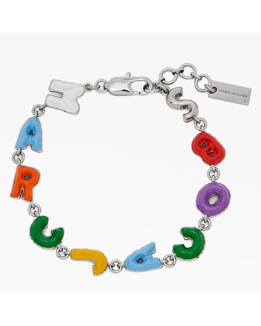 Marc Jacobs Green Color Balloon Enamel Letters Bracelet for men
